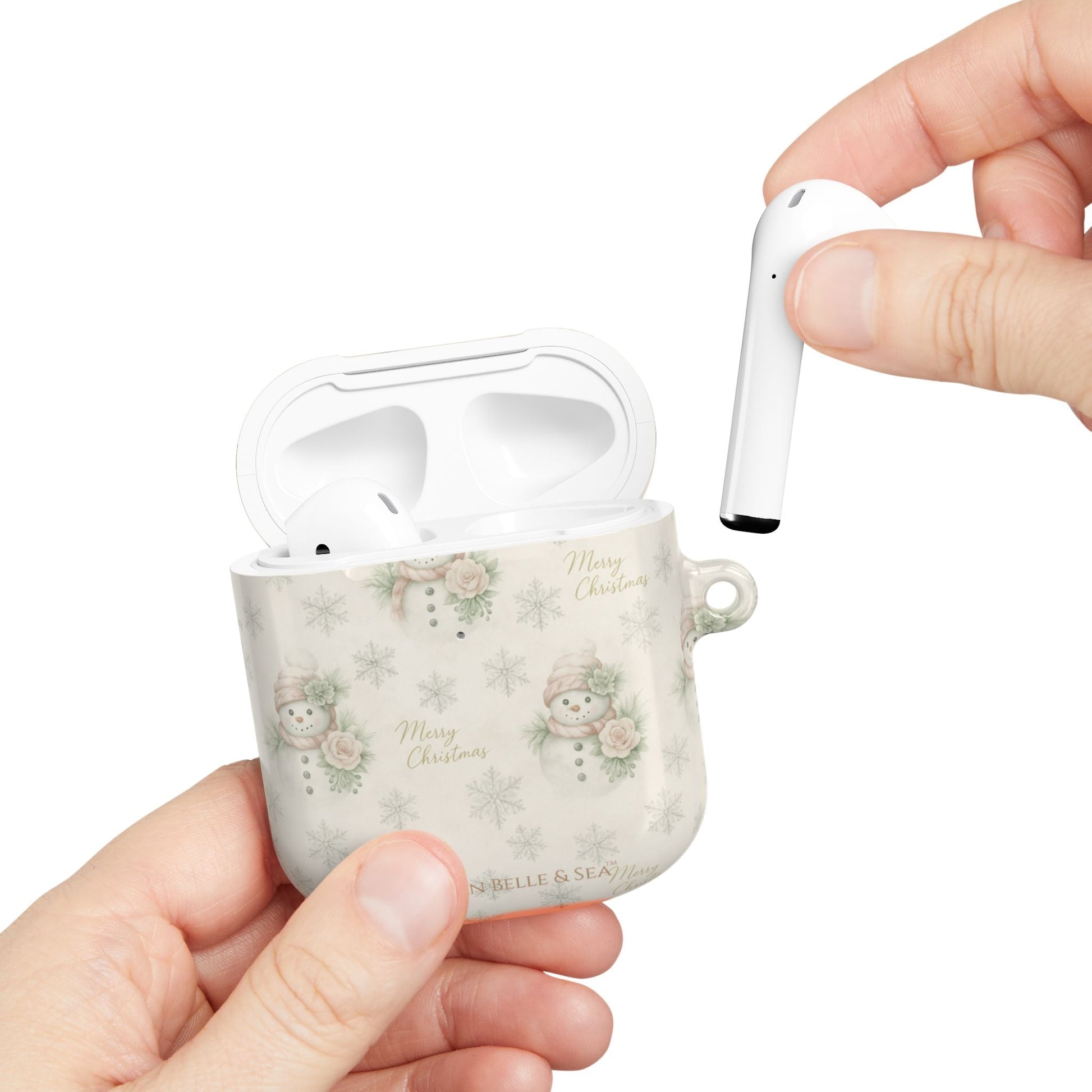 Snowman Christmas AirPod Case — 'Merry Christmas' Holiday Protective Cover - Southern Belle & Sea