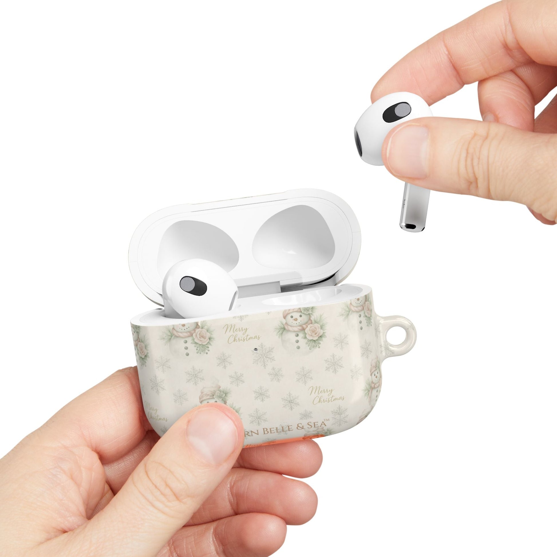 Snowman Christmas AirPod Case — 'Merry Christmas' Holiday Protective Cover - Southern Belle & Sea