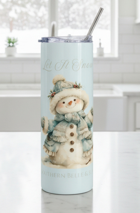 Snowman Family Christmas Tumbler — Christmas in Bloom | Southern Belle & Sea™ - Southern Belle & Sea