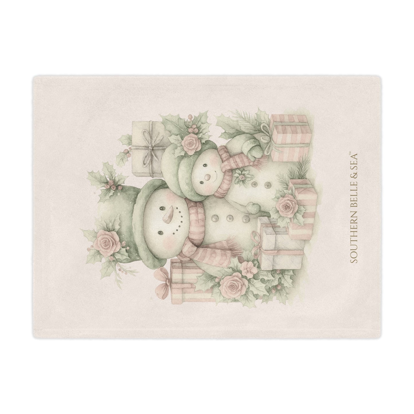 Snowman Family Minky Blanket — Christmas in Bloom | Southern Belle & Sea™ - Southern Belle & Sea