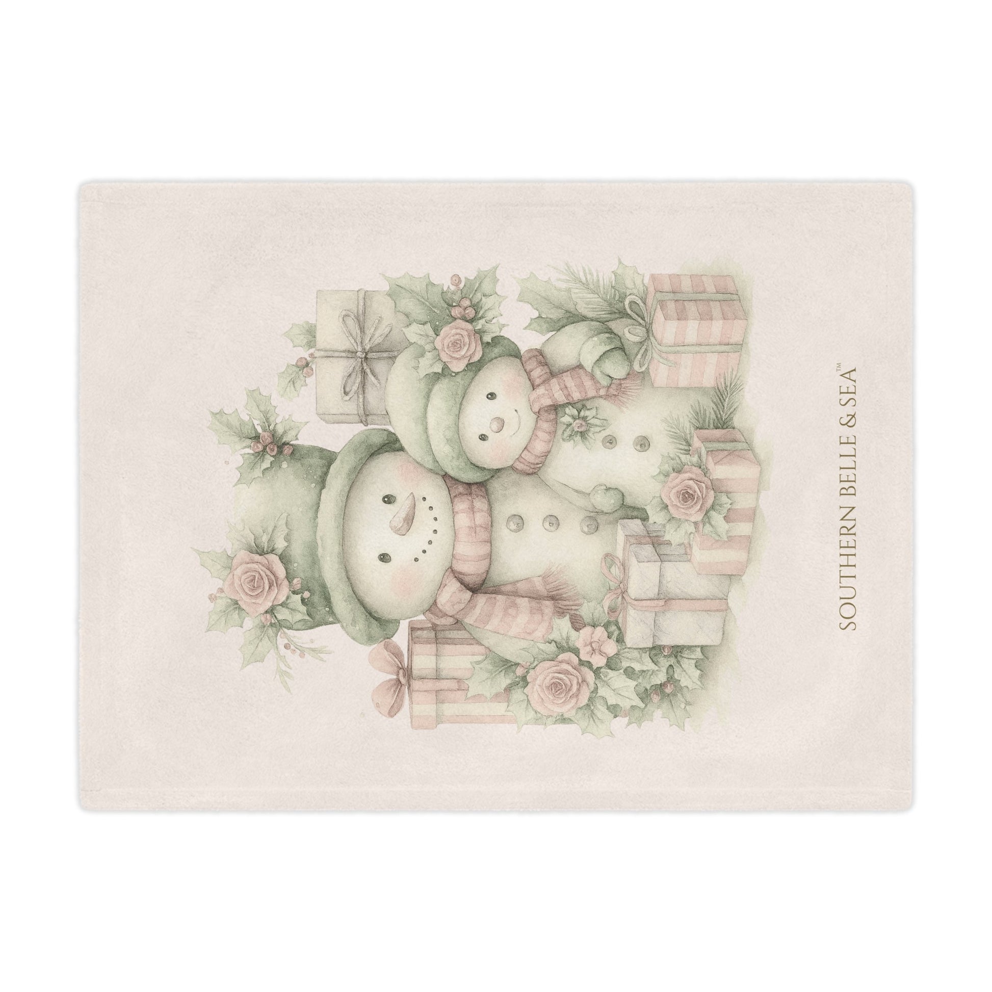 Snowman Family Minky Blanket — Christmas in Bloom | Southern Belle & Sea™ - Southern Belle & Sea