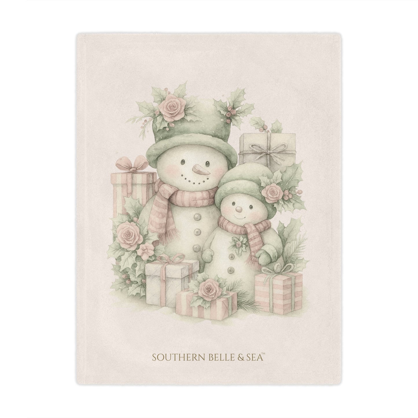 Snowman Family Minky Blanket — Christmas in Bloom | Southern Belle & Sea™ - Southern Belle & Sea