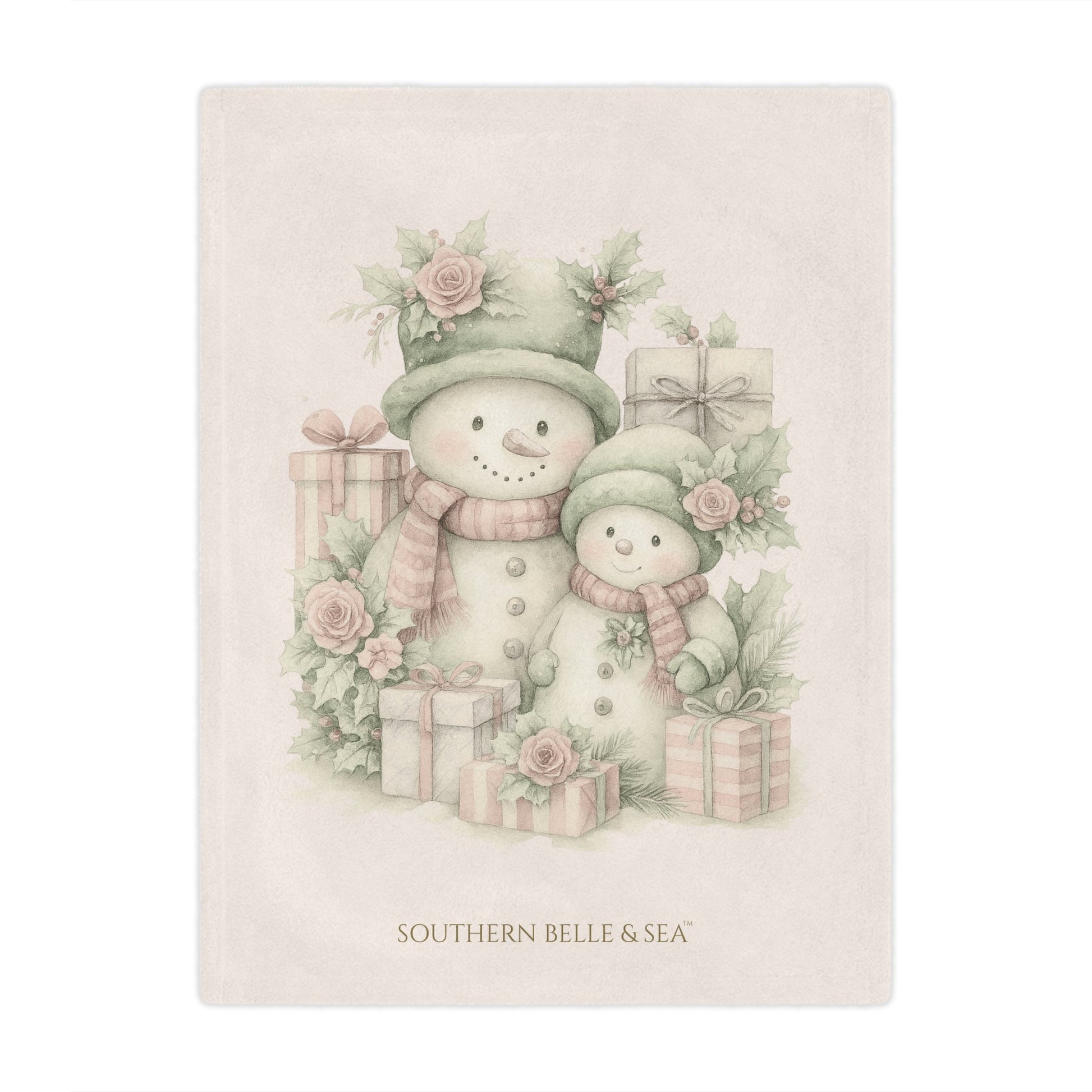 Snowman Family Minky Blanket — Christmas in Bloom | Southern Belle & Sea™ - Southern Belle & Sea