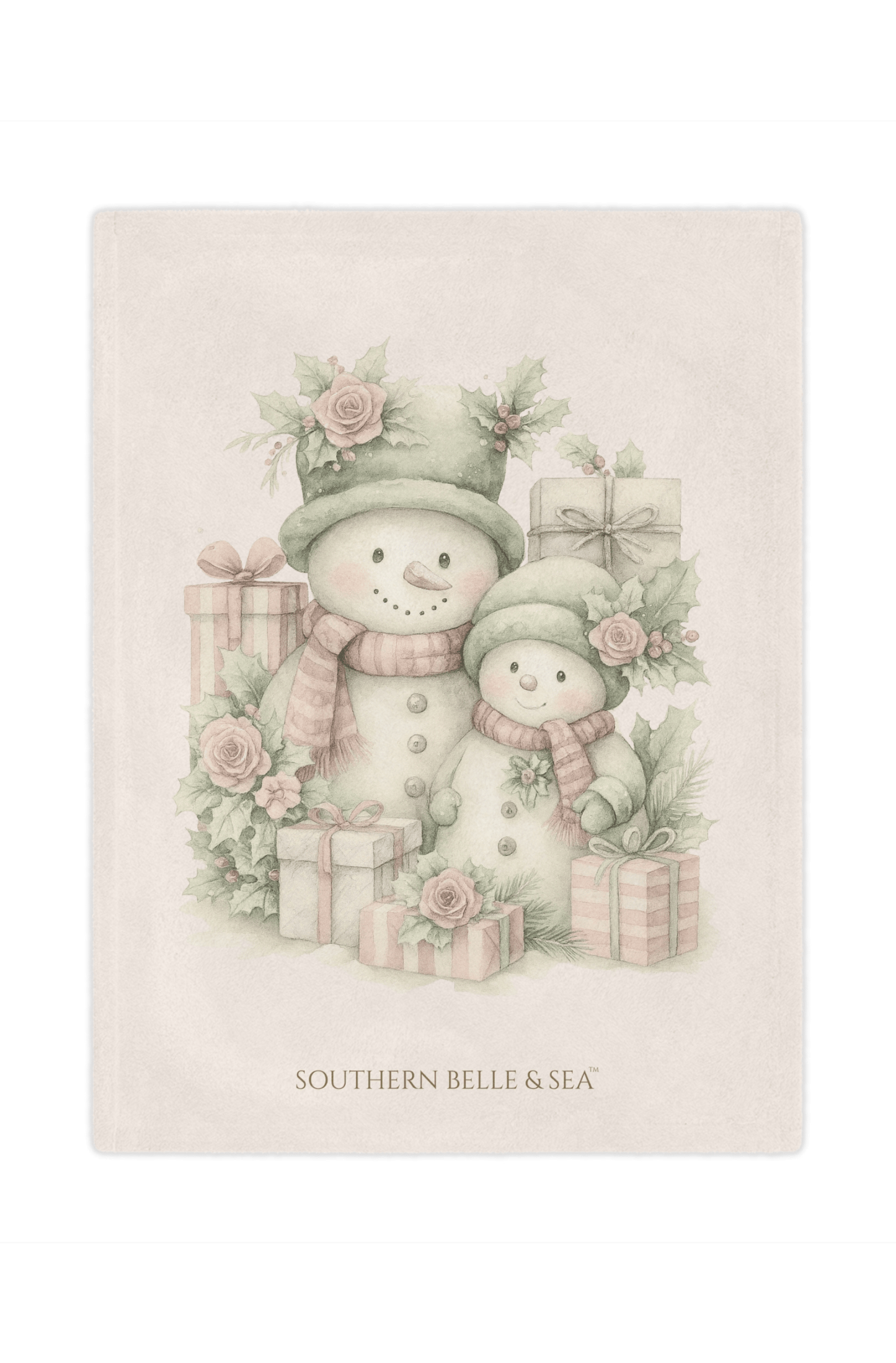 Snowman Family Minky Blanket — Christmas in Bloom | Southern Belle & Sea™ - Southern Belle & Sea