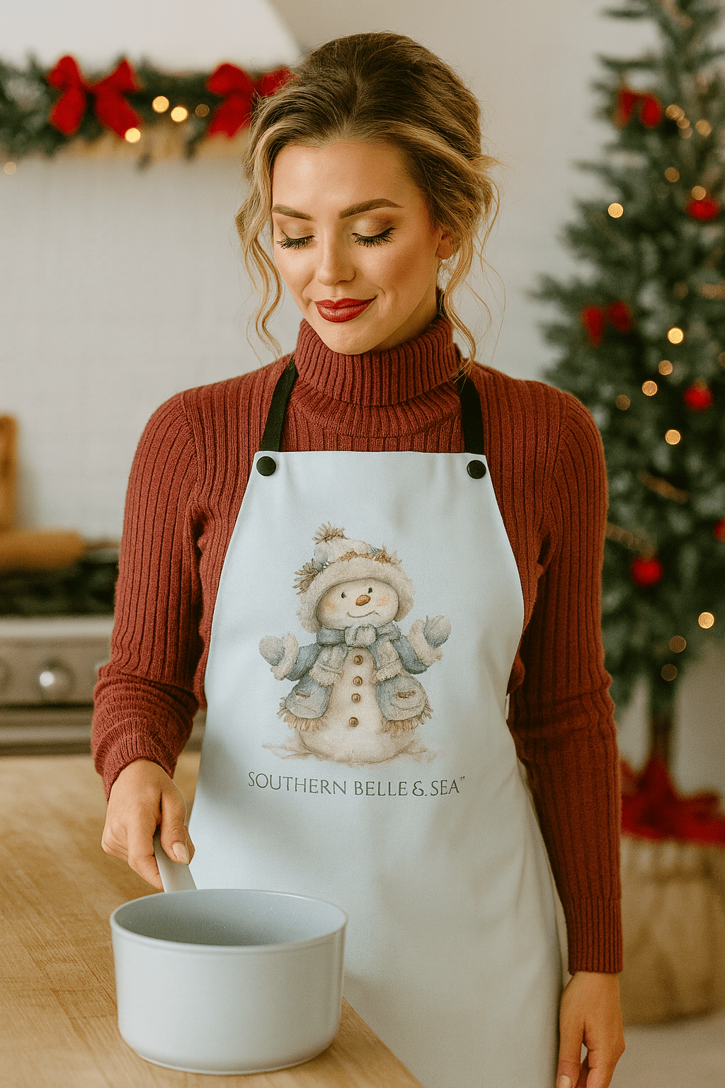 Snowy Grace Apron — Snowy Grace Series | Southern Belle & Sea™ - Southern Belle & Sea