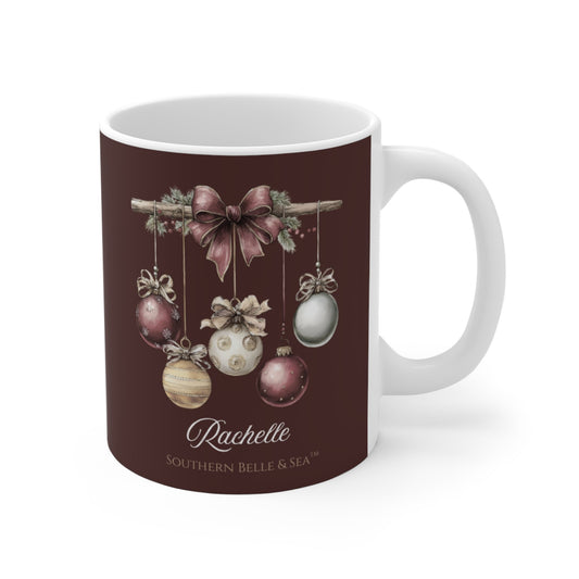 Snowy Grace Clear Glass Mug (10oz) — Snowy Grace Collection | Southern Belle & Sea™ - Southern Belle & Sea