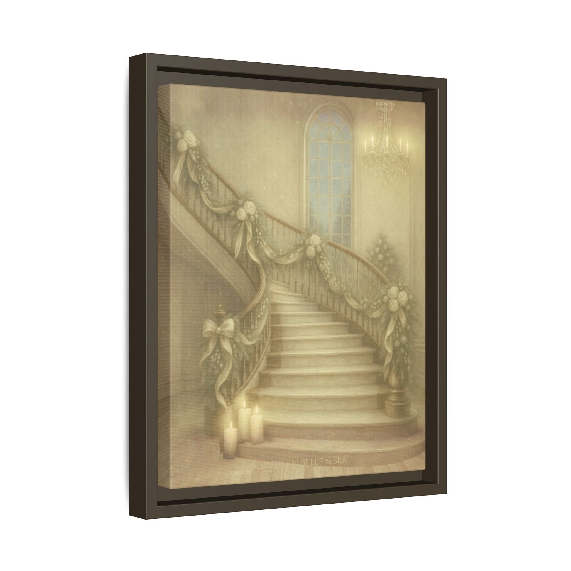 Staircase Christmas Edition — Southern Mansion Holiday Canvas | Southern Belle & Sea™ - Southern Belle & Sea
