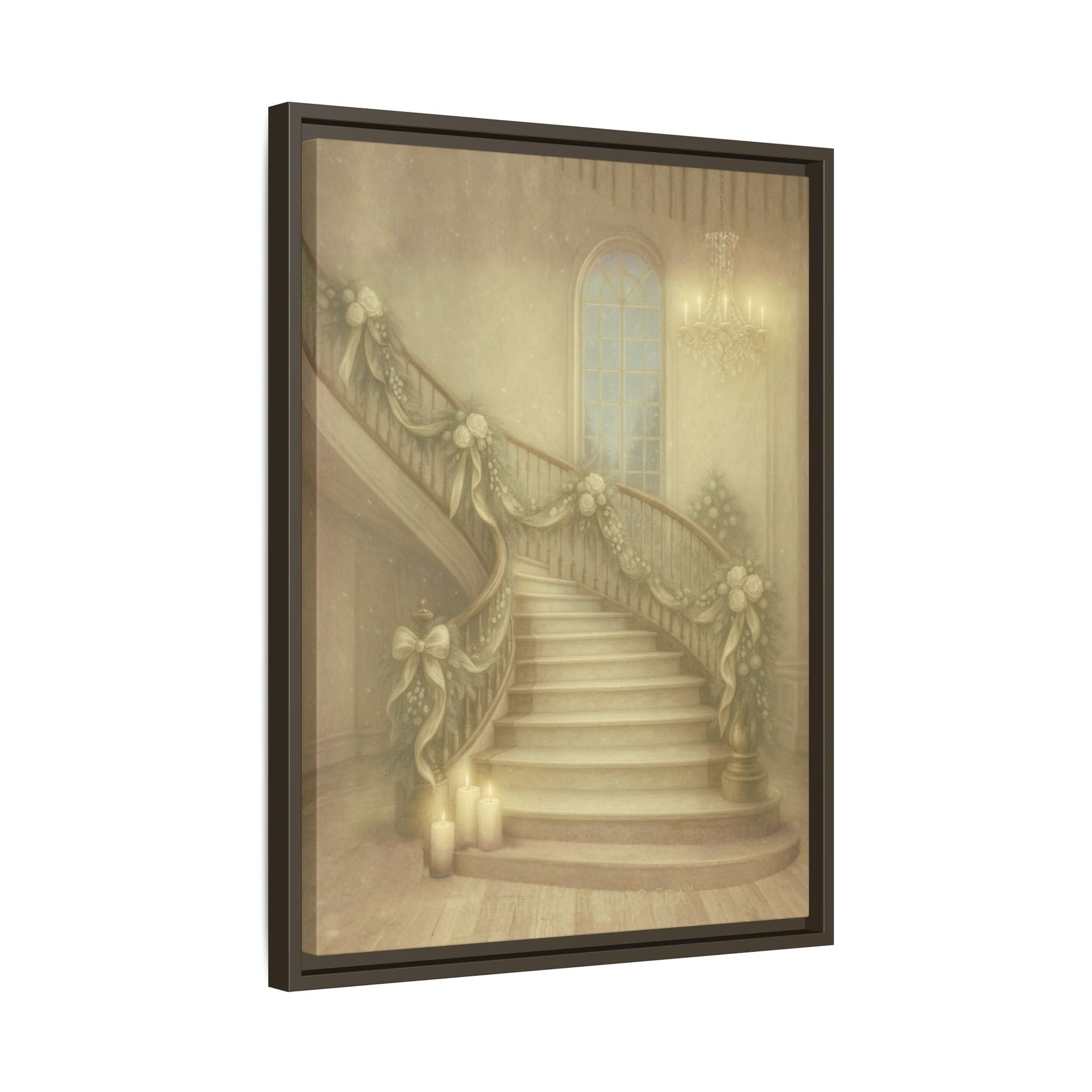 Staircase Christmas Edition — Southern Mansion Holiday Canvas | Southern Belle & Sea™ - Southern Belle & Sea