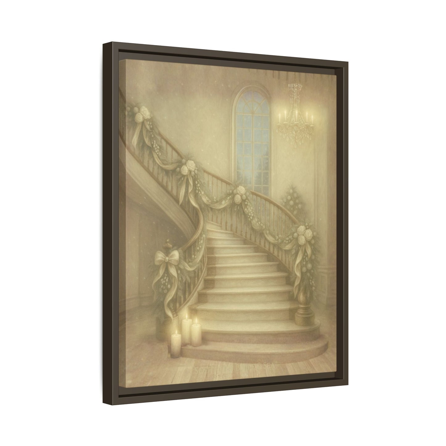 Staircase Christmas Edition — Southern Mansion Holiday Canvas | Southern Belle & Sea™ - Southern Belle & Sea