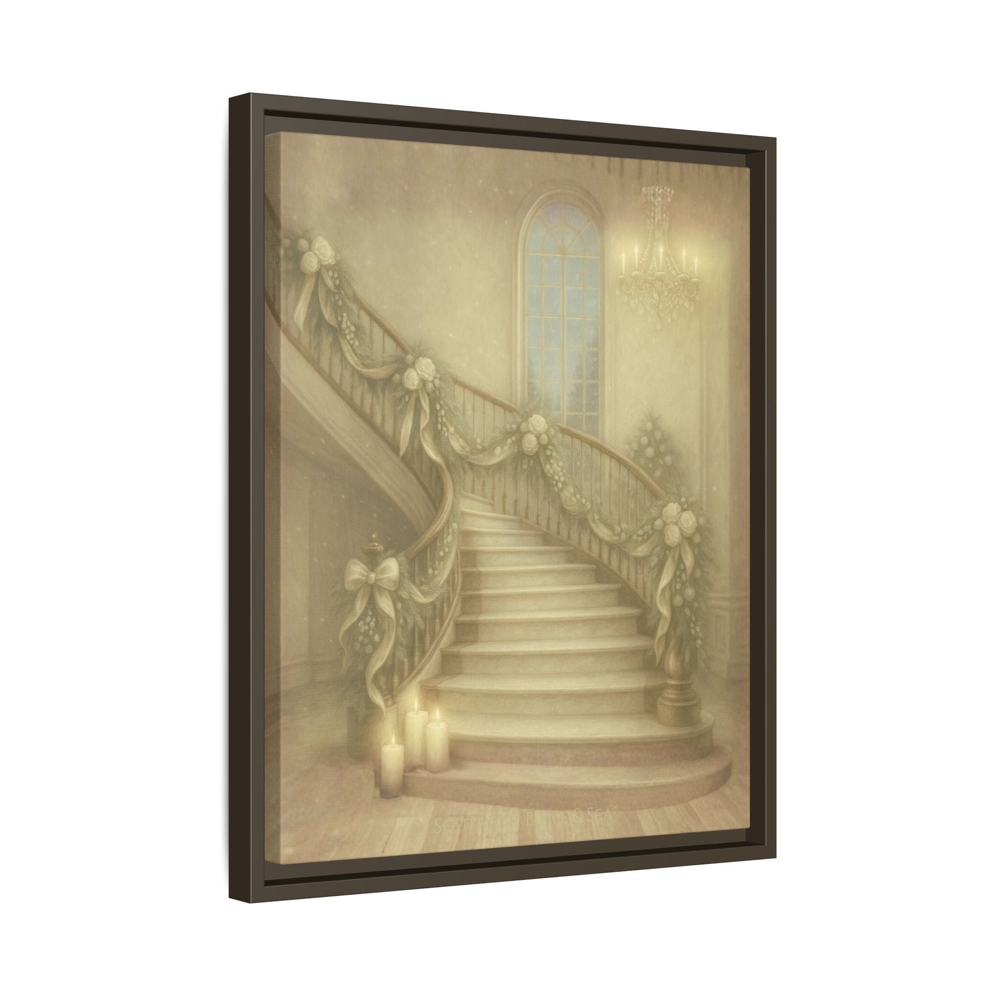 Staircase Christmas Edition — Southern Mansion Holiday Canvas | Southern Belle & Sea™ - Southern Belle & Sea