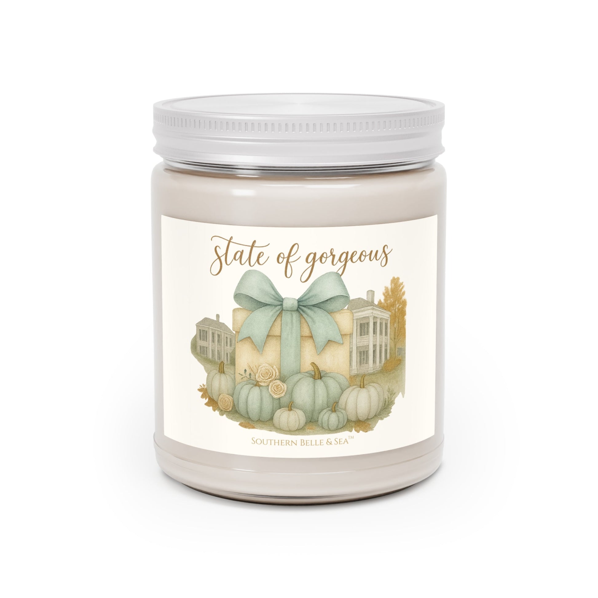 STATE OF GORGEOUS — Fall Pumpkin Candle (9oz Jar) — HelloFall Collection | Southern Belle & Sea™ - Southern Belle & Sea