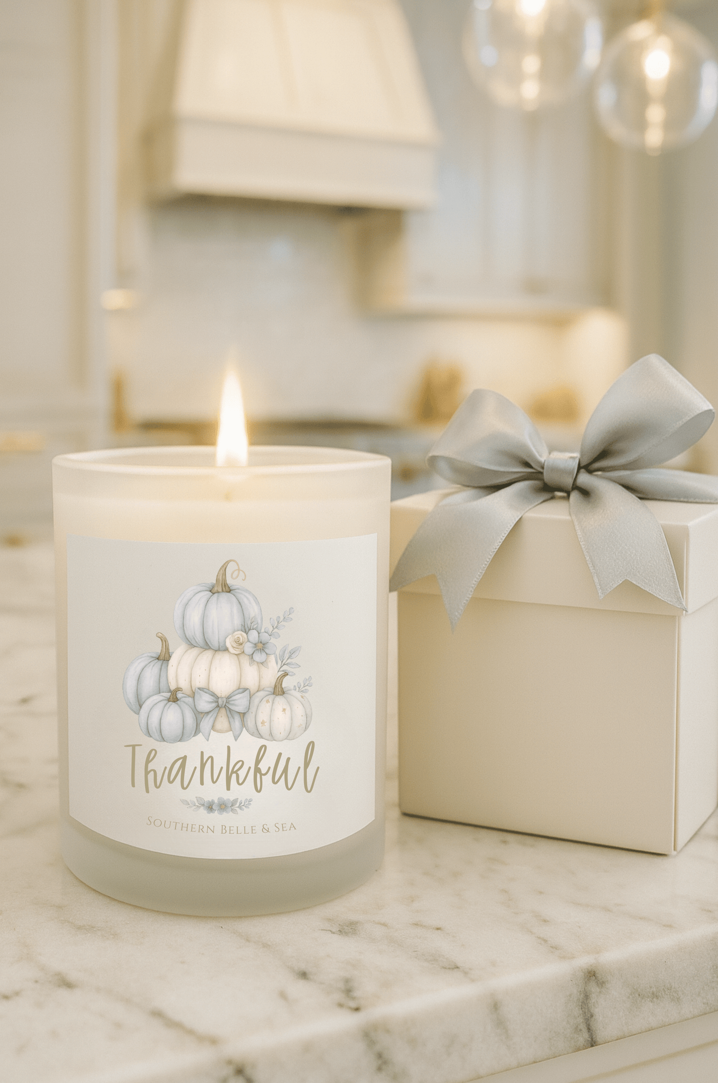 THANKFUL Candle (Blue Pumpkin Floral) — Virtue Collection | Southern Belle & Sea™ - Southern Belle & Sea