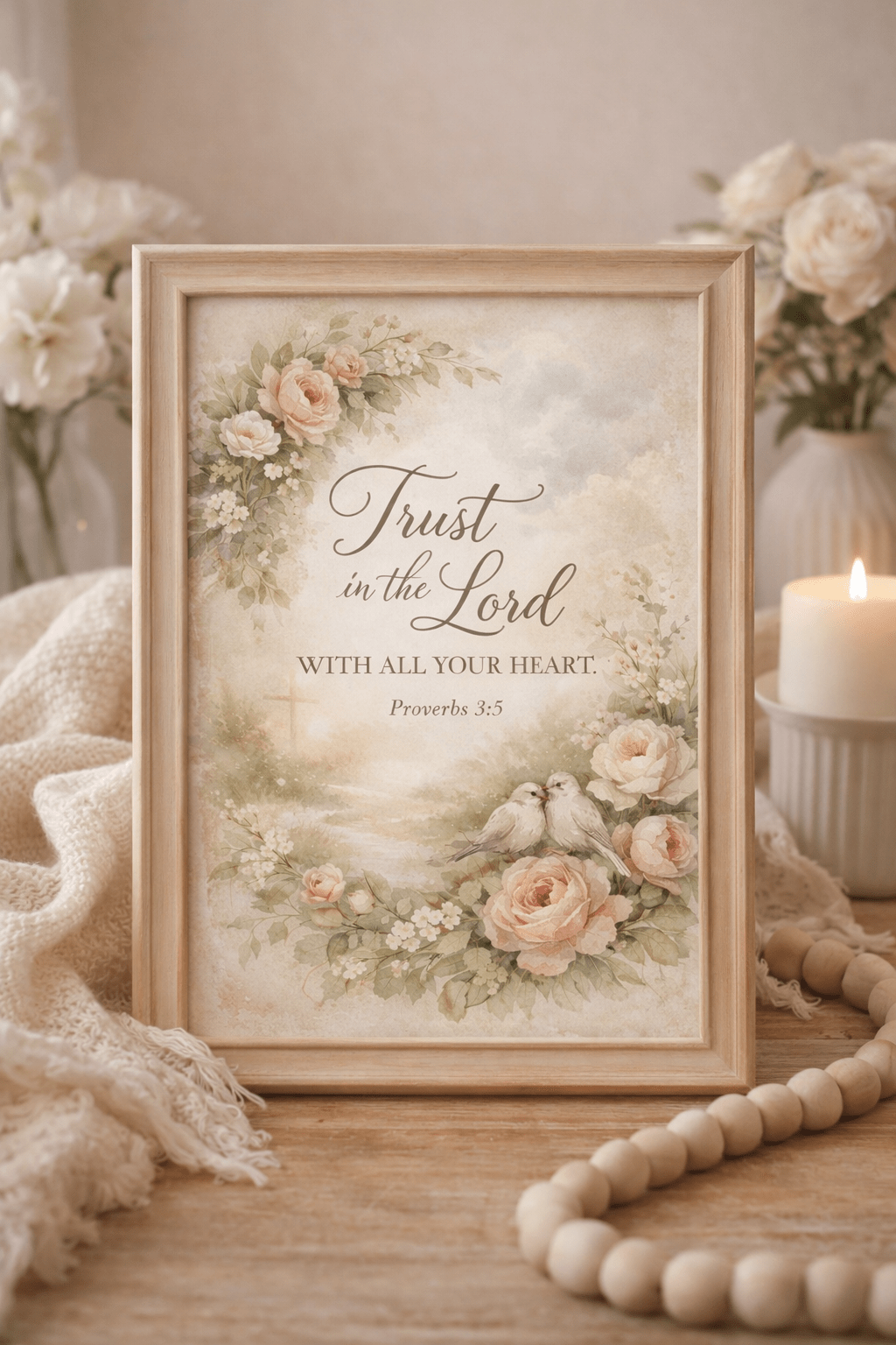Trust in the Lord — Proverbs 3:5 Christian Printable Wall Art | Southern Belle & Sea™ - Southern Belle & Sea