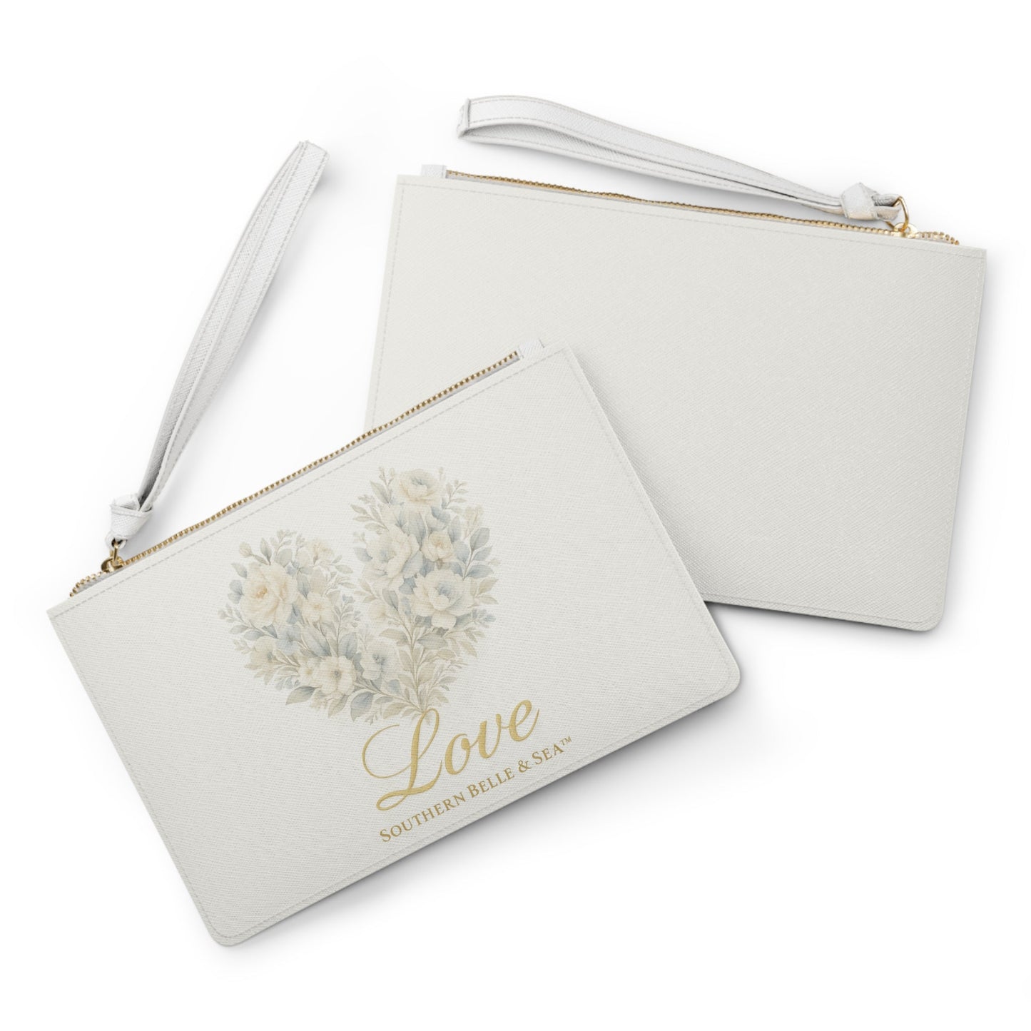 Vintage Botanical Greenery Heart ‘Love’ Clutch Bag | Southern Belle & Sea™ - Southern Belle & Sea