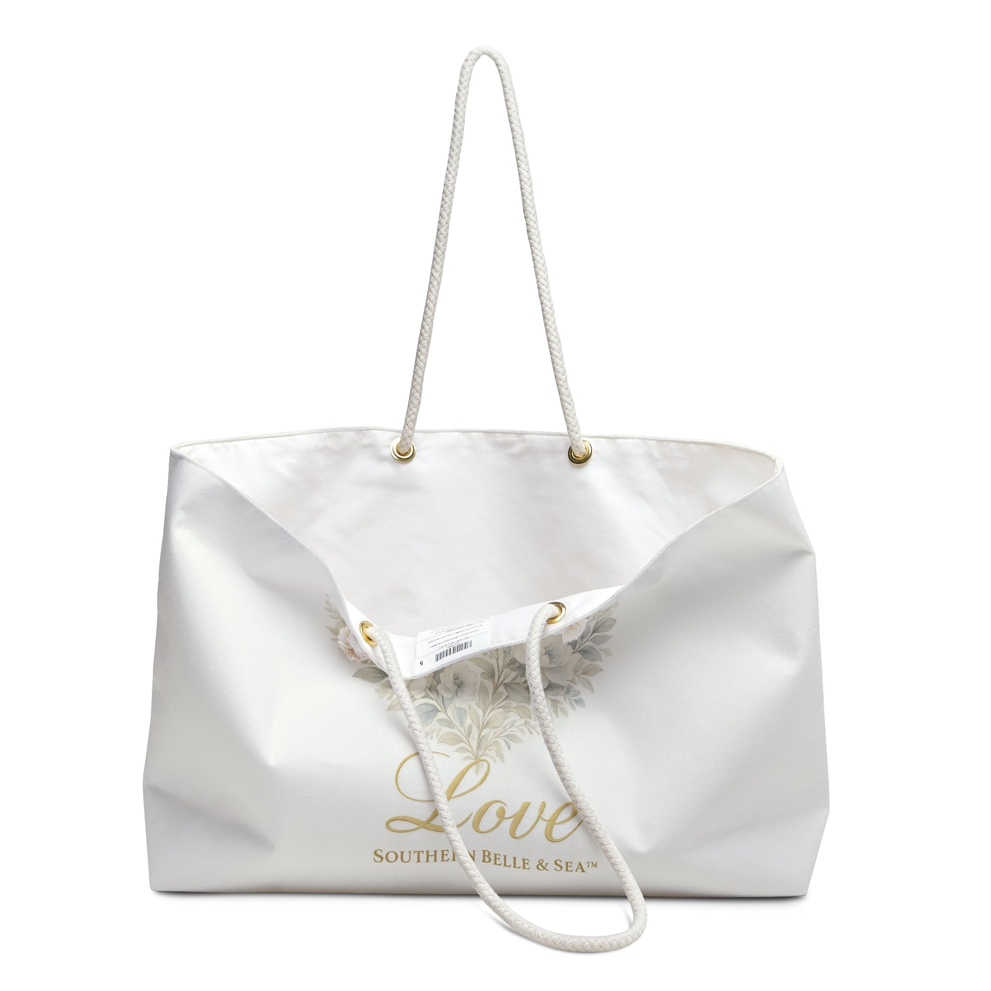 Vintage Botanical “Love” Weekender Bag — 24″ × 13″ Travel Tote | Southern Belle & Sea™ - Southern Belle & Sea