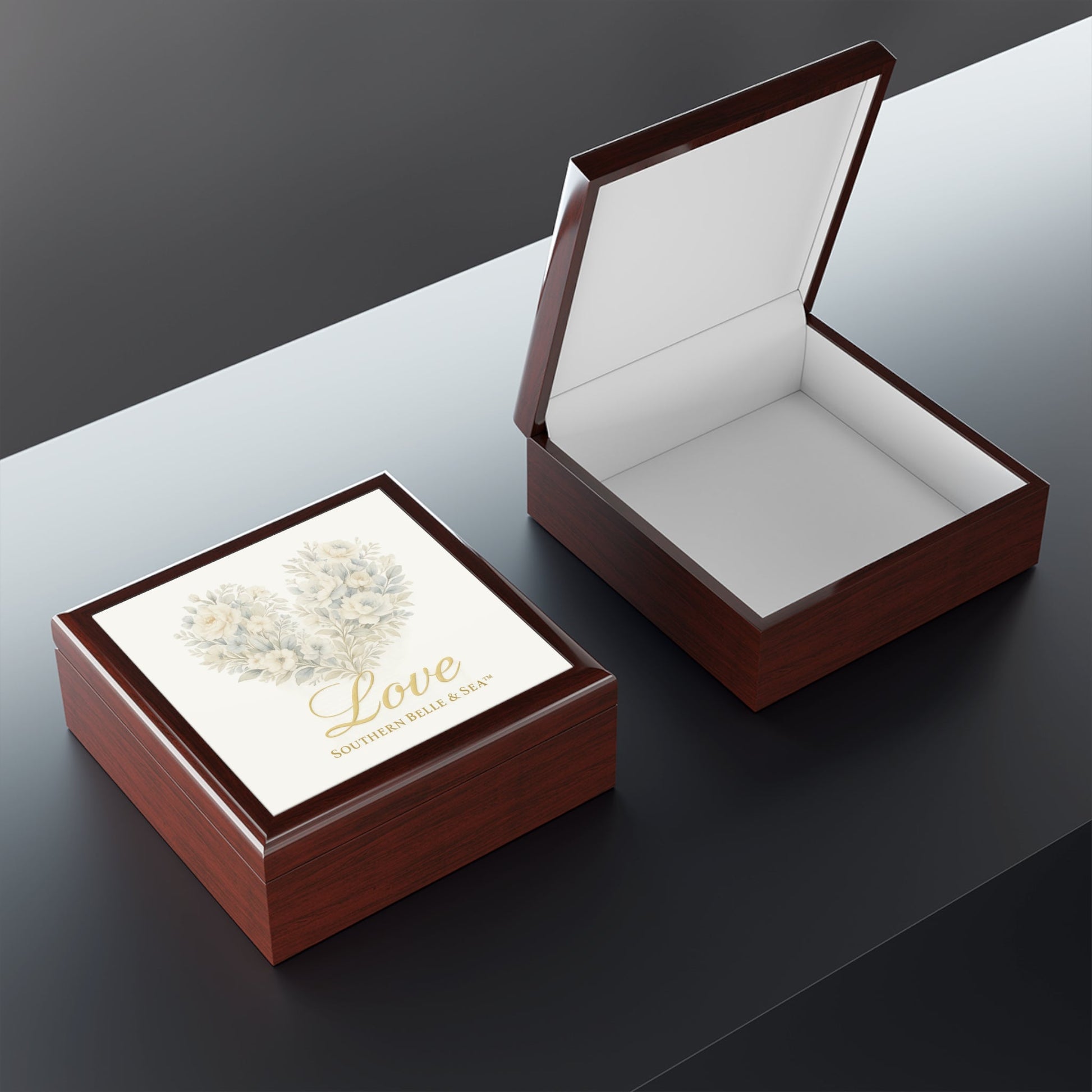 Vintage "LOVE" Floral Heart Jewelry Box | Southern Belle & Sea™ - Southern Belle & Sea