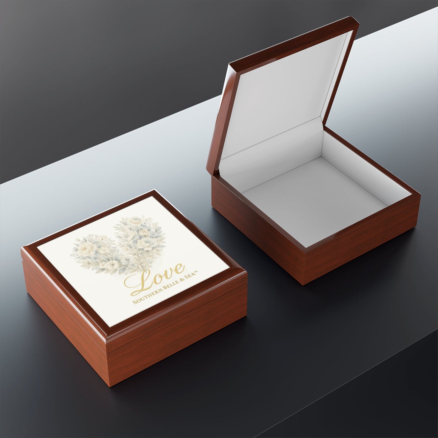 Vintage "LOVE" Floral Heart Jewelry Box | Southern Belle & Sea™ - Southern Belle & Sea