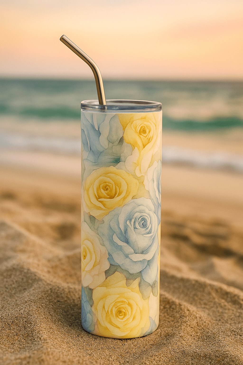 Vintage Rose Stainless Steel Tumbler — Southern Summer Roses | Southern Belle & Sea™ - Southern Belle & Sea