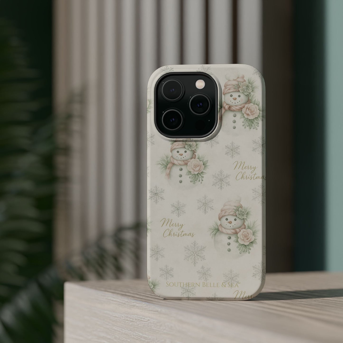 Vintage Snowman iPhone Case — Snowman & Winter Grace | Southern Belle & Sea™ - Southern Belle & Sea