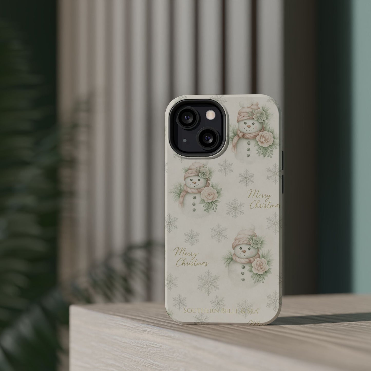 Vintage Snowman iPhone Case — Snowman & Winter Grace | Southern Belle & Sea™ - Southern Belle & Sea