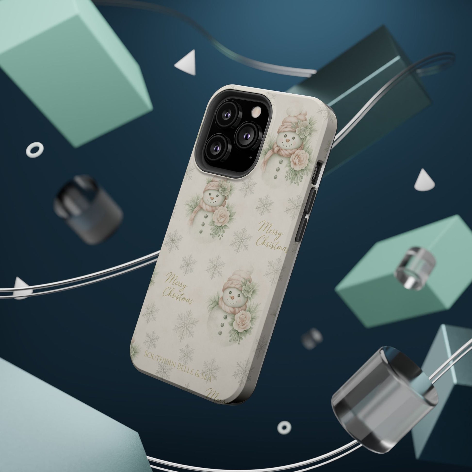 Vintage Snowman iPhone Case — Snowman & Winter Grace | Southern Belle & Sea™ - Southern Belle & Sea