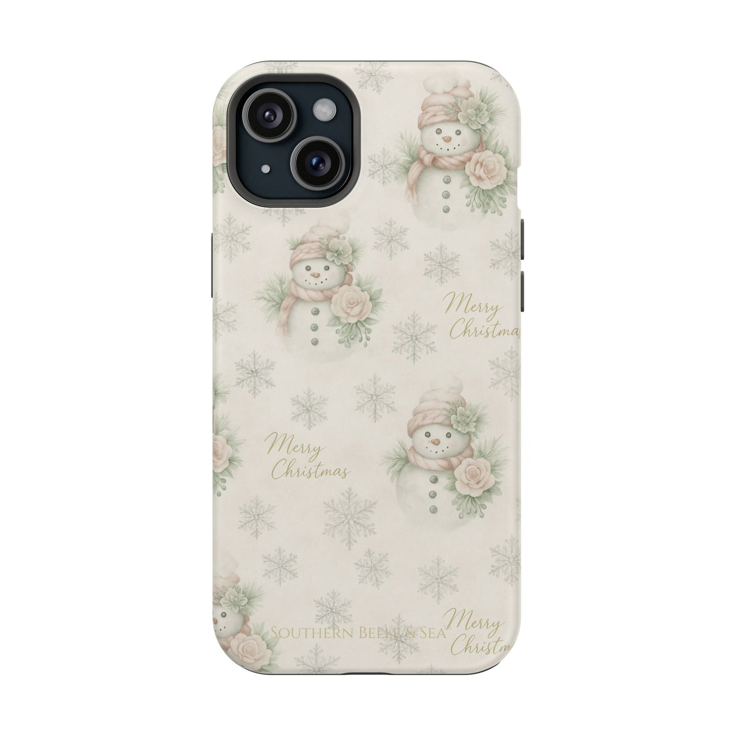 Vintage Snowman iPhone Case — Snowman & Winter Grace | Southern Belle & Sea™ - Southern Belle & Sea