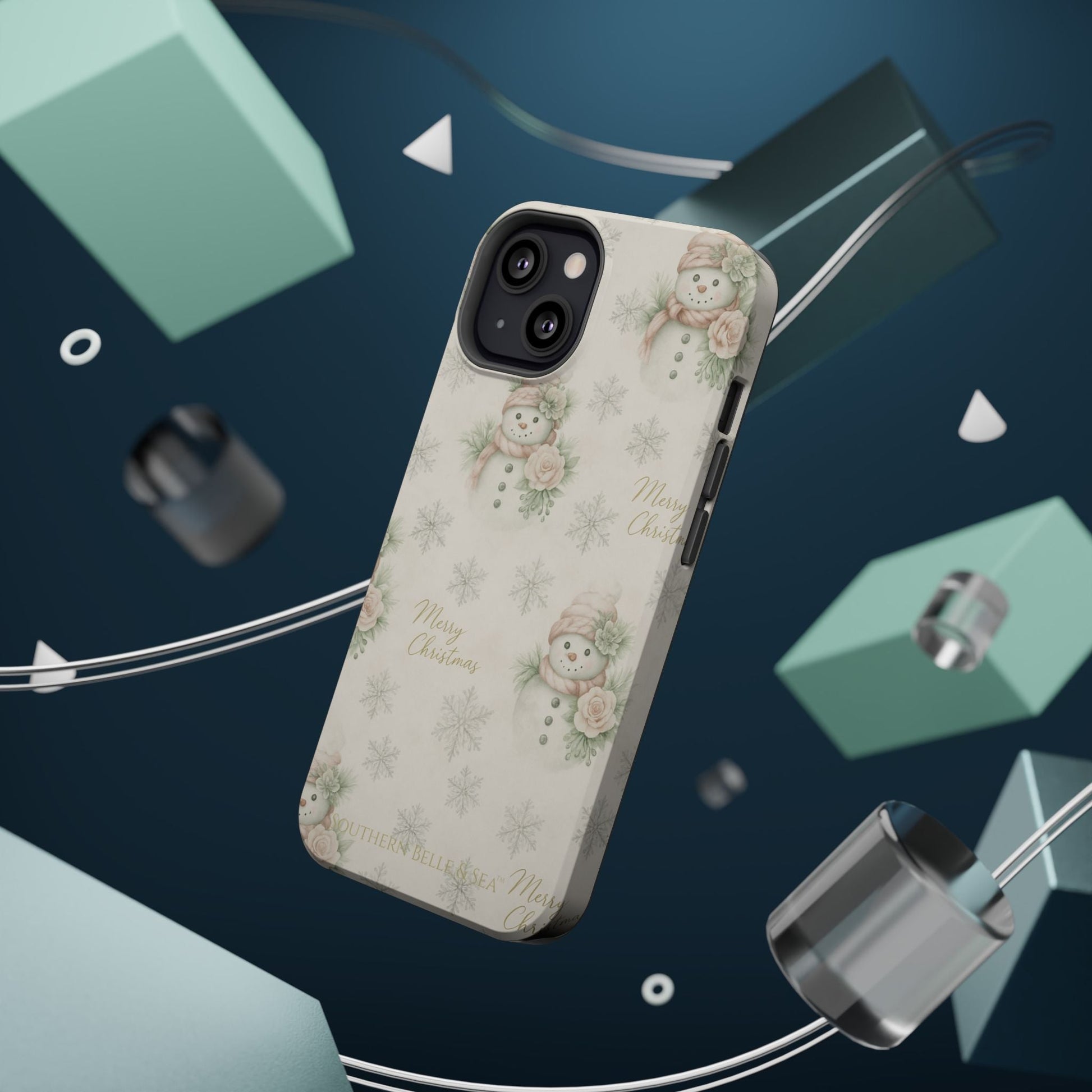Vintage Snowman iPhone Case — Snowman & Winter Grace | Southern Belle & Sea™ - Southern Belle & Sea