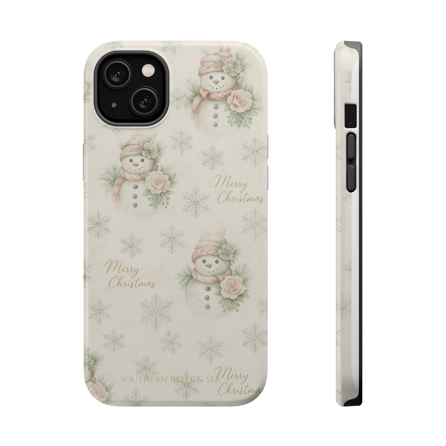 Vintage Snowman iPhone Case — Snowman & Winter Grace | Southern Belle & Sea™ - Southern Belle & Sea
