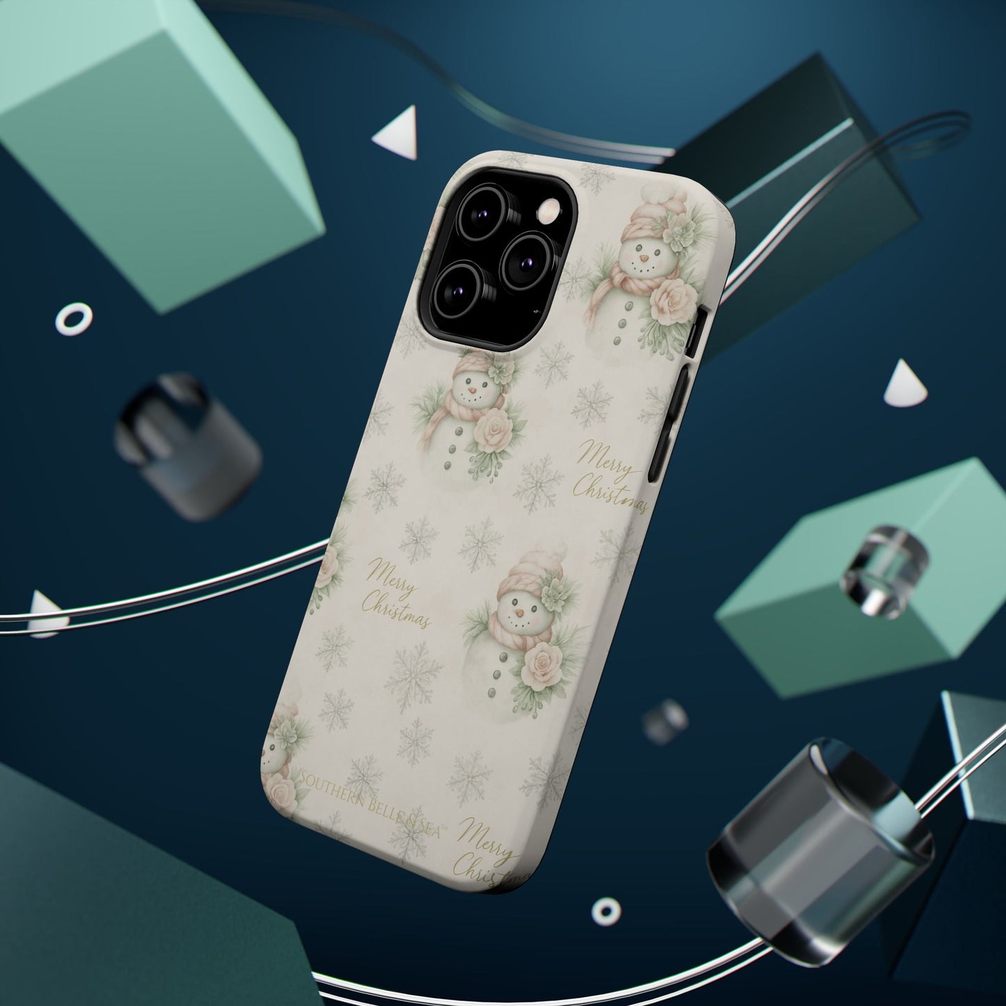 Vintage Snowman iPhone Case — Snowman & Winter Grace | Southern Belle & Sea™ - Southern Belle & Sea