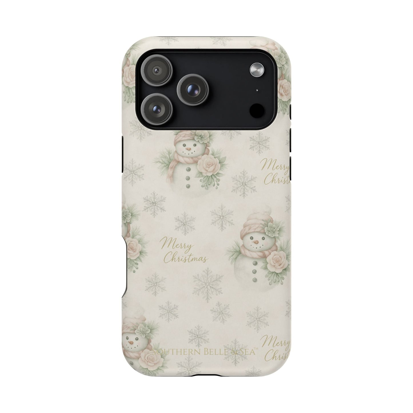 Vintage Snowman iPhone Case — Snowman & Winter Grace | Southern Belle & Sea™ - Southern Belle & Sea