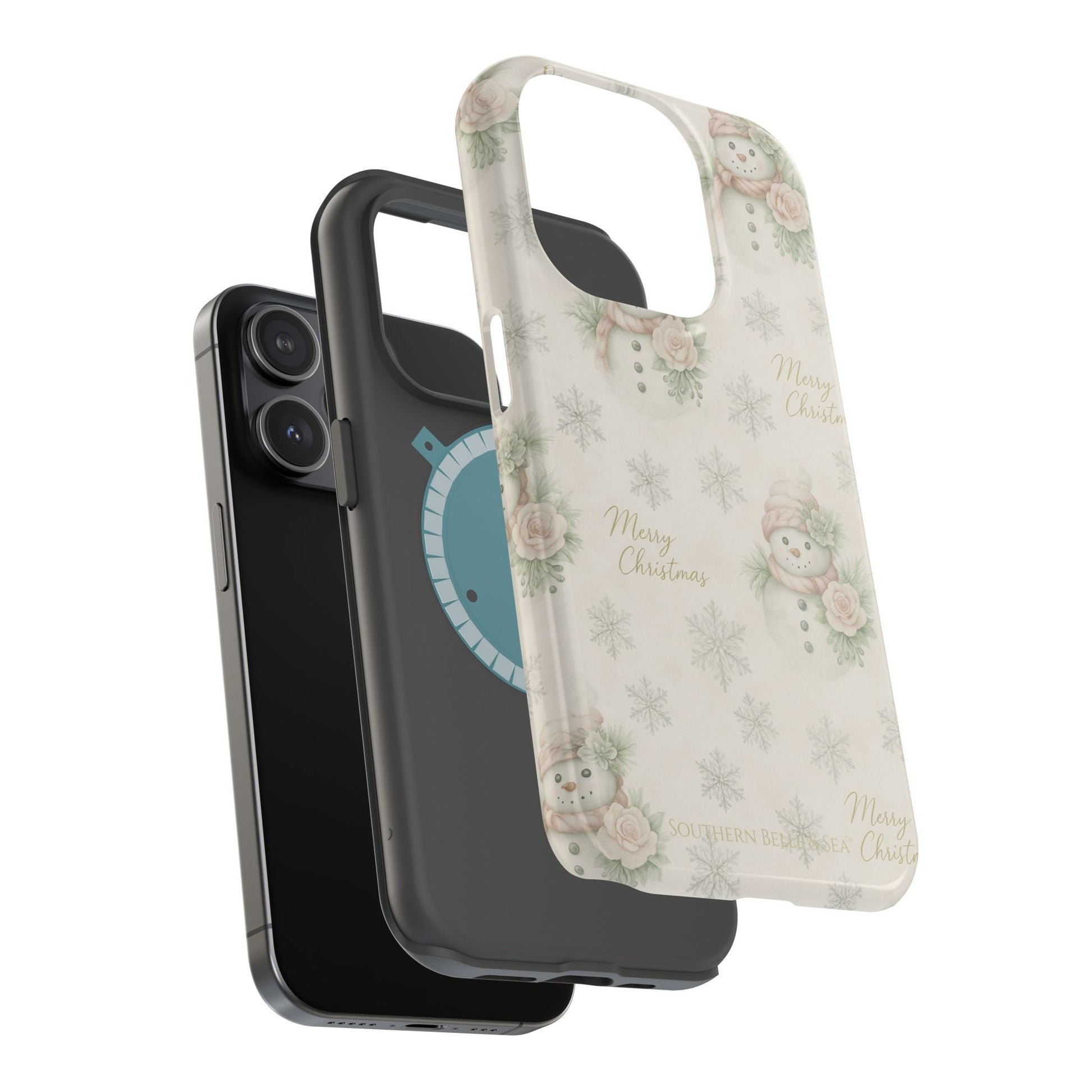 Vintage Snowman iPhone Case — Snowman & Winter Grace | Southern Belle & Sea™ - Southern Belle & Sea