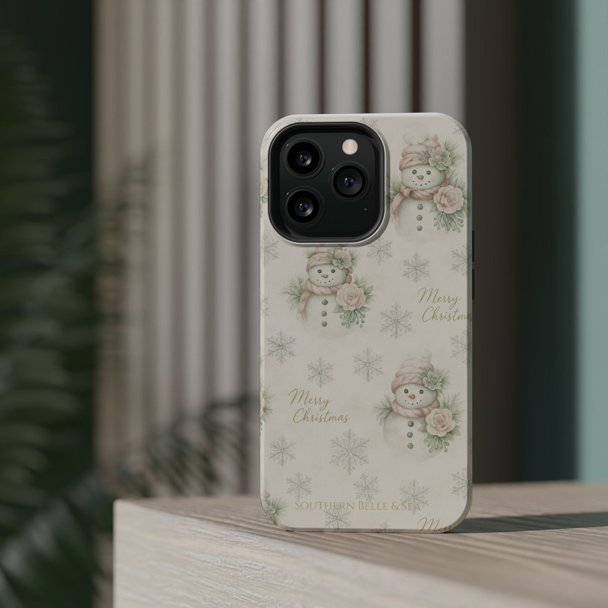Vintage Snowman iPhone Case — Snowman & Winter Grace | Southern Belle & Sea™ - Southern Belle & Sea
