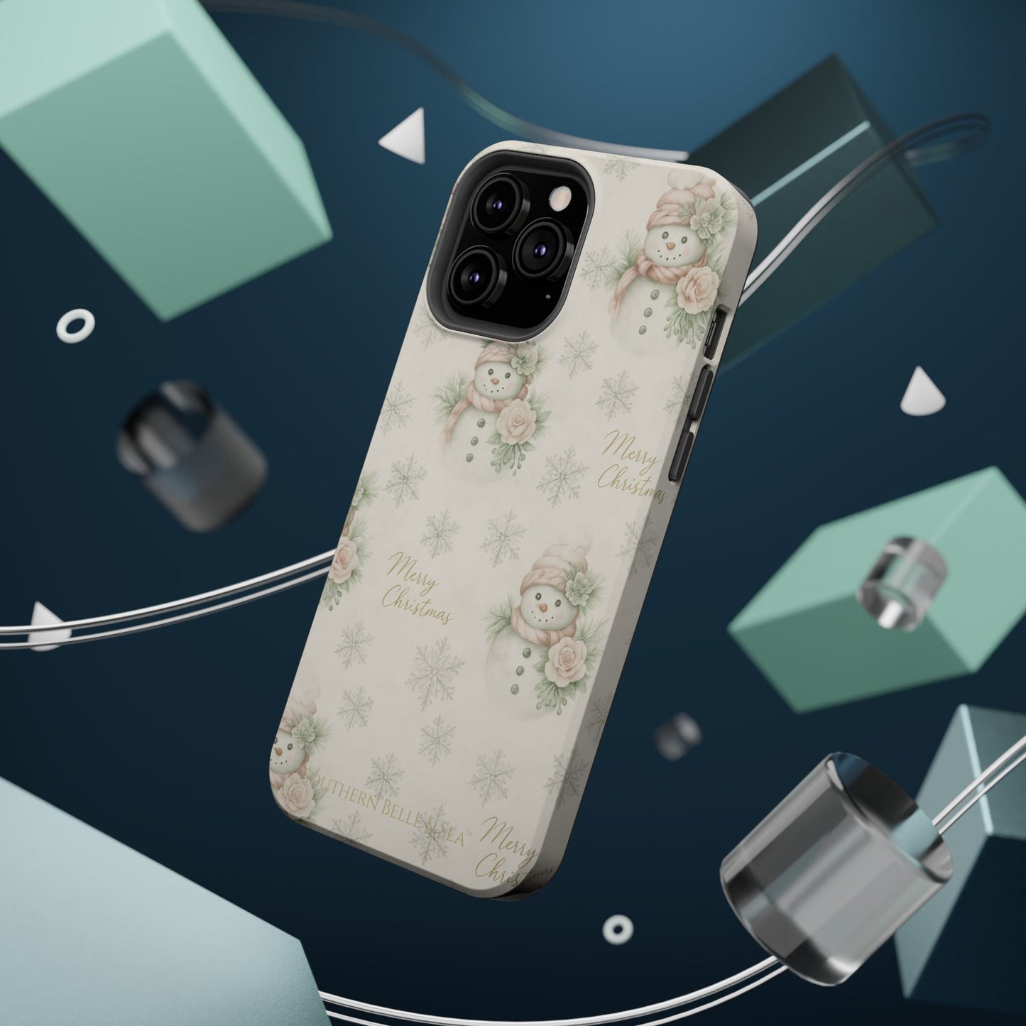 Vintage Snowman iPhone Case — Snowman & Winter Grace | Southern Belle & Sea™ - Southern Belle & Sea