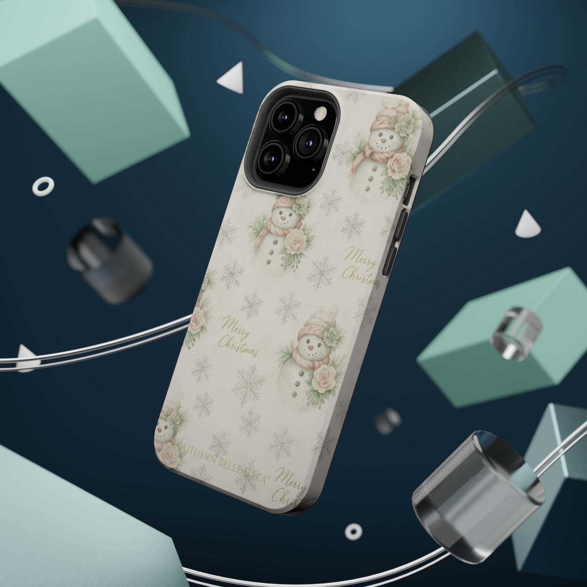 Vintage Snowman iPhone Case — Snowman & Winter Grace | Southern Belle & Sea™ - Southern Belle & Sea