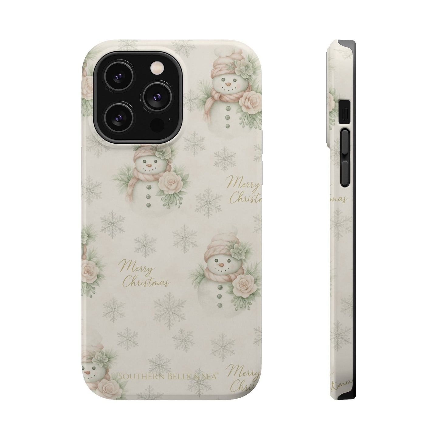 Vintage Snowman iPhone Case — Snowman & Winter Grace | Southern Belle & Sea™ - Southern Belle & Sea