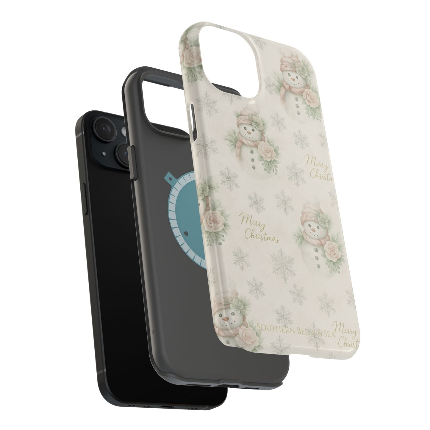 Vintage Snowman iPhone Case — Snowman & Winter Grace | Southern Belle & Sea™ - Southern Belle & Sea