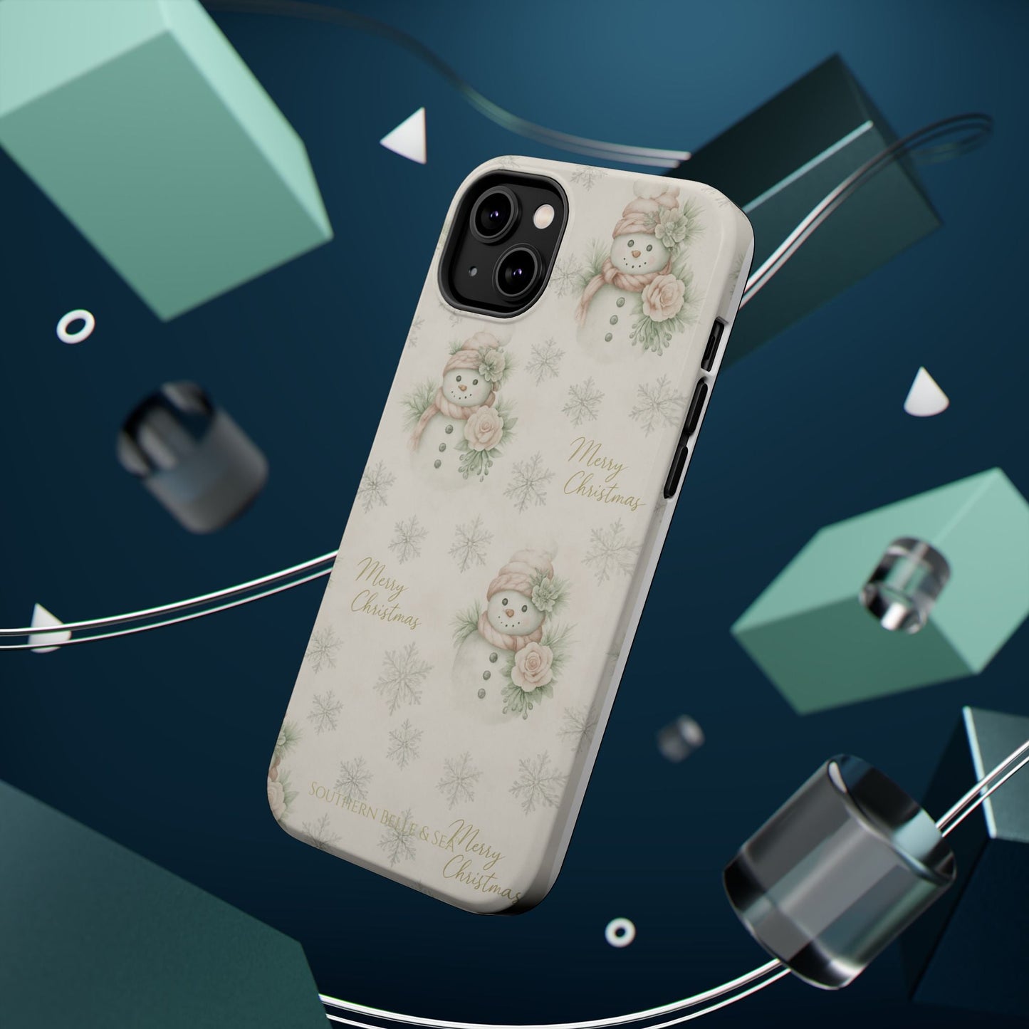 Vintage Snowman iPhone Case — Snowman & Winter Grace | Southern Belle & Sea™ - Southern Belle & Sea