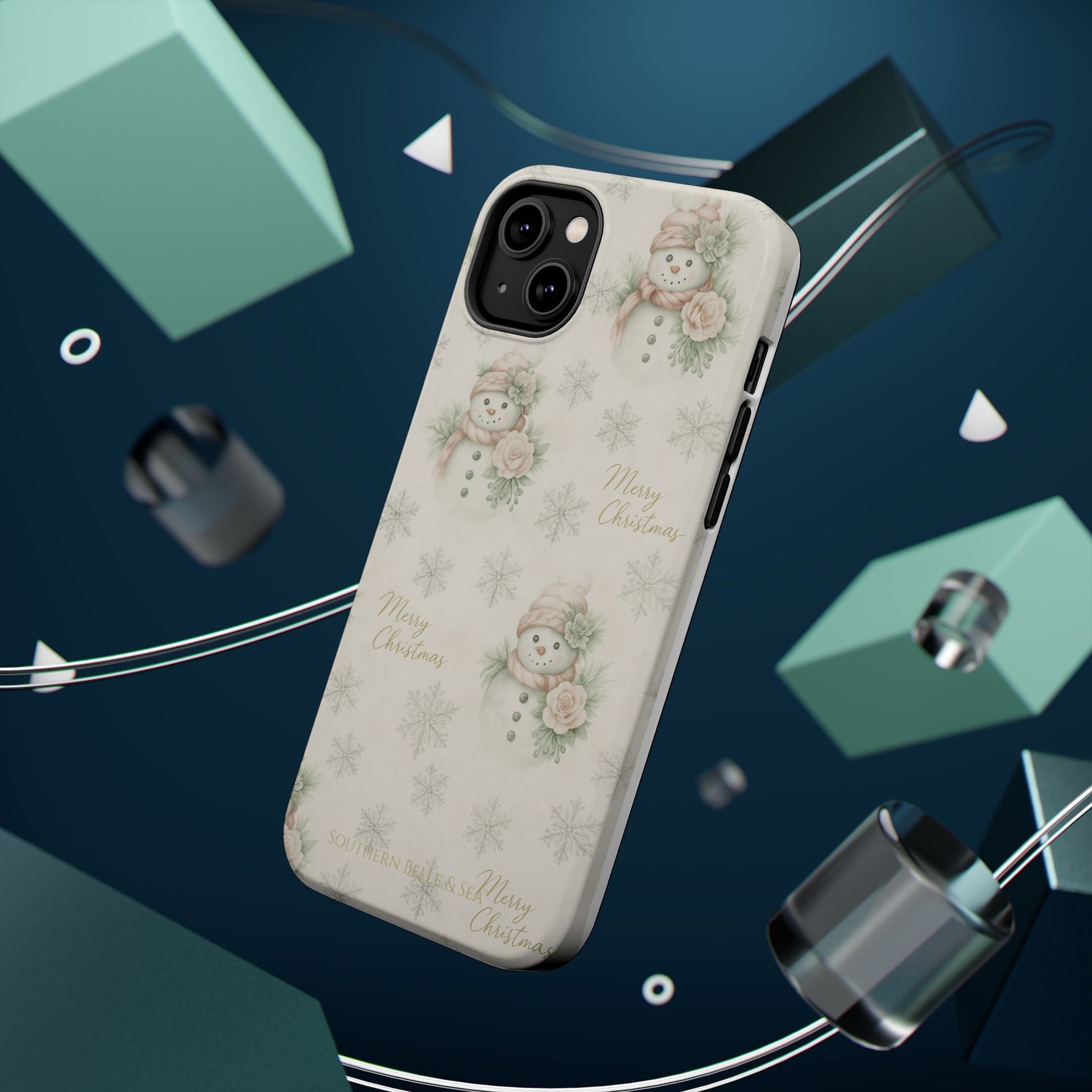 Vintage Snowman iPhone Case — Snowman & Winter Grace | Southern Belle & Sea™ - Southern Belle & Sea