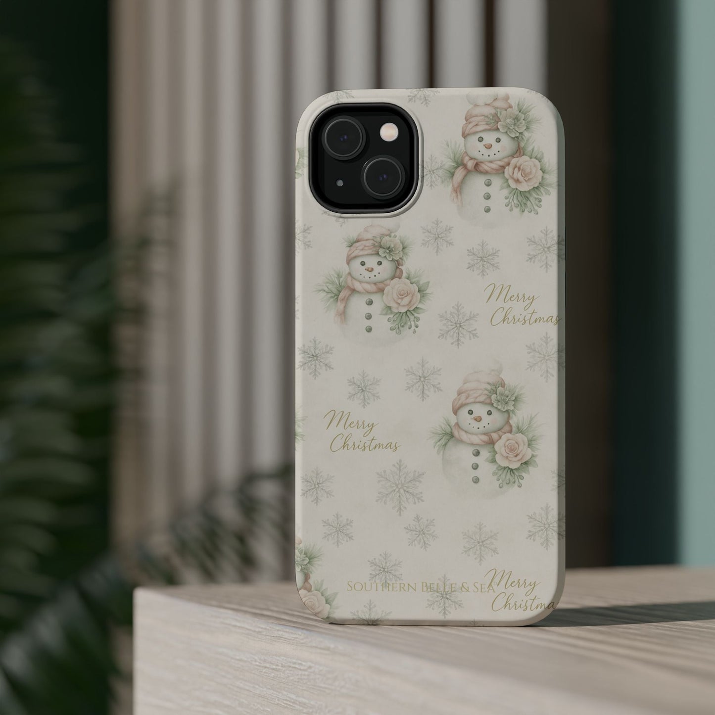 Vintage Snowman iPhone Case — Snowman & Winter Grace | Southern Belle & Sea™ - Southern Belle & Sea
