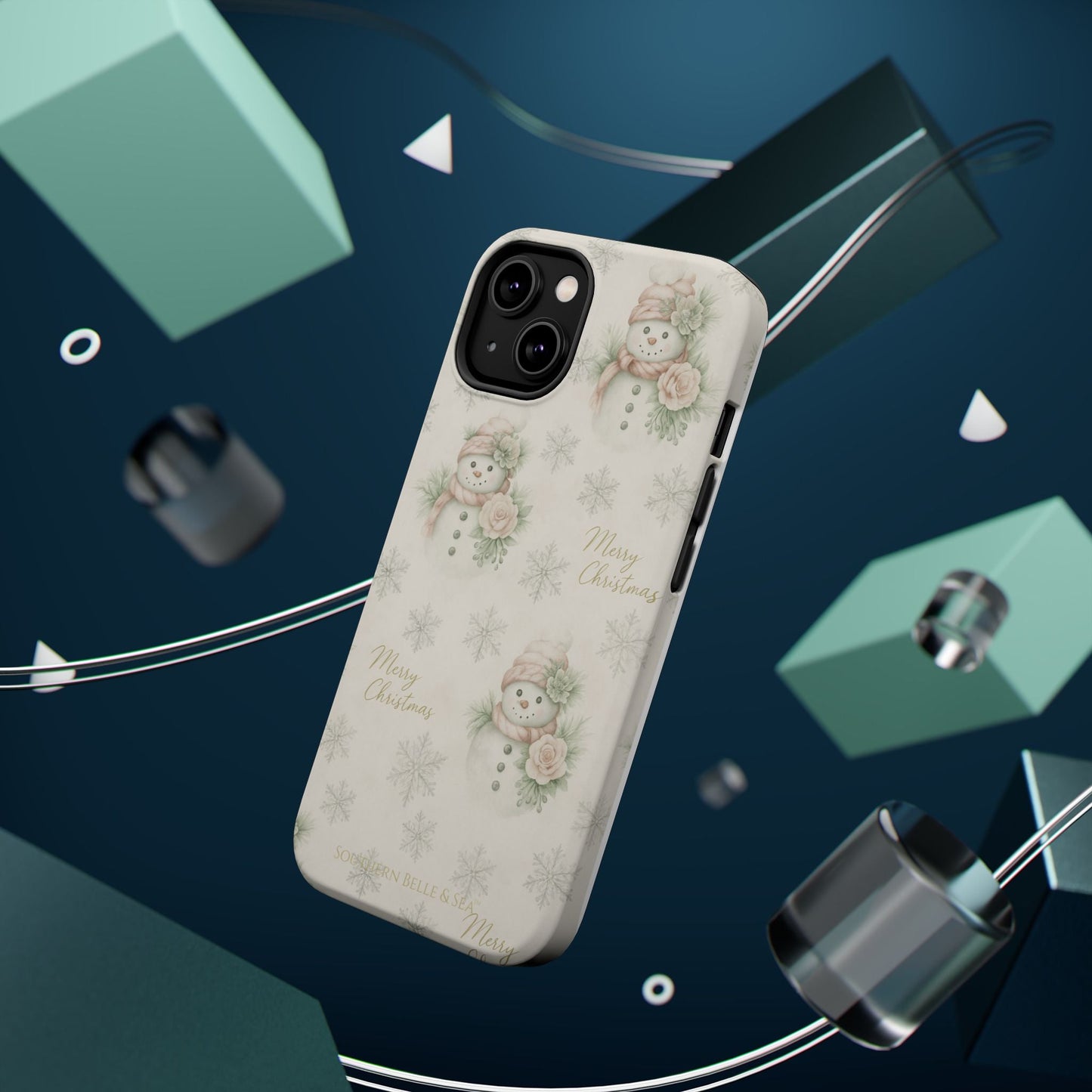 Vintage Snowman iPhone Case — Snowman & Winter Grace | Southern Belle & Sea™ - Southern Belle & Sea
