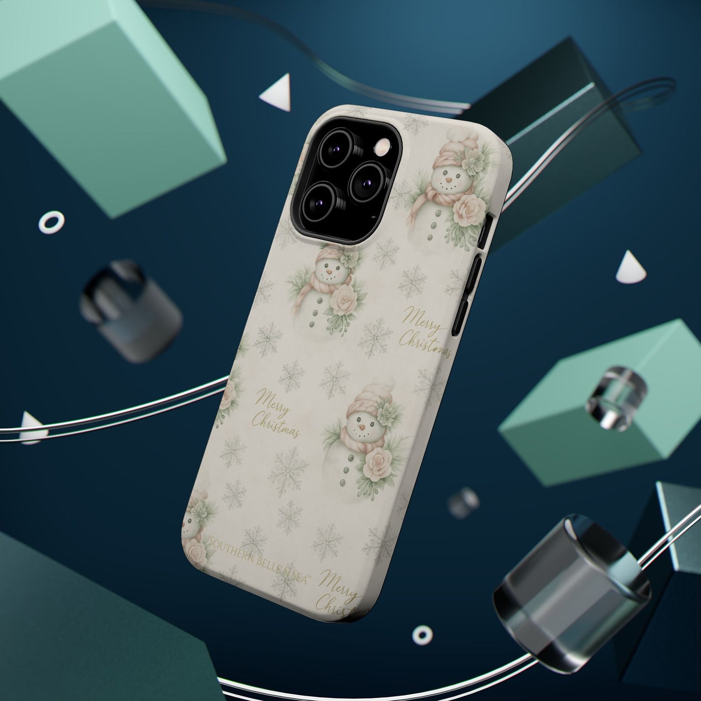 Vintage Snowman iPhone Case — Snowman & Winter Grace | Southern Belle & Sea™ - Southern Belle & Sea