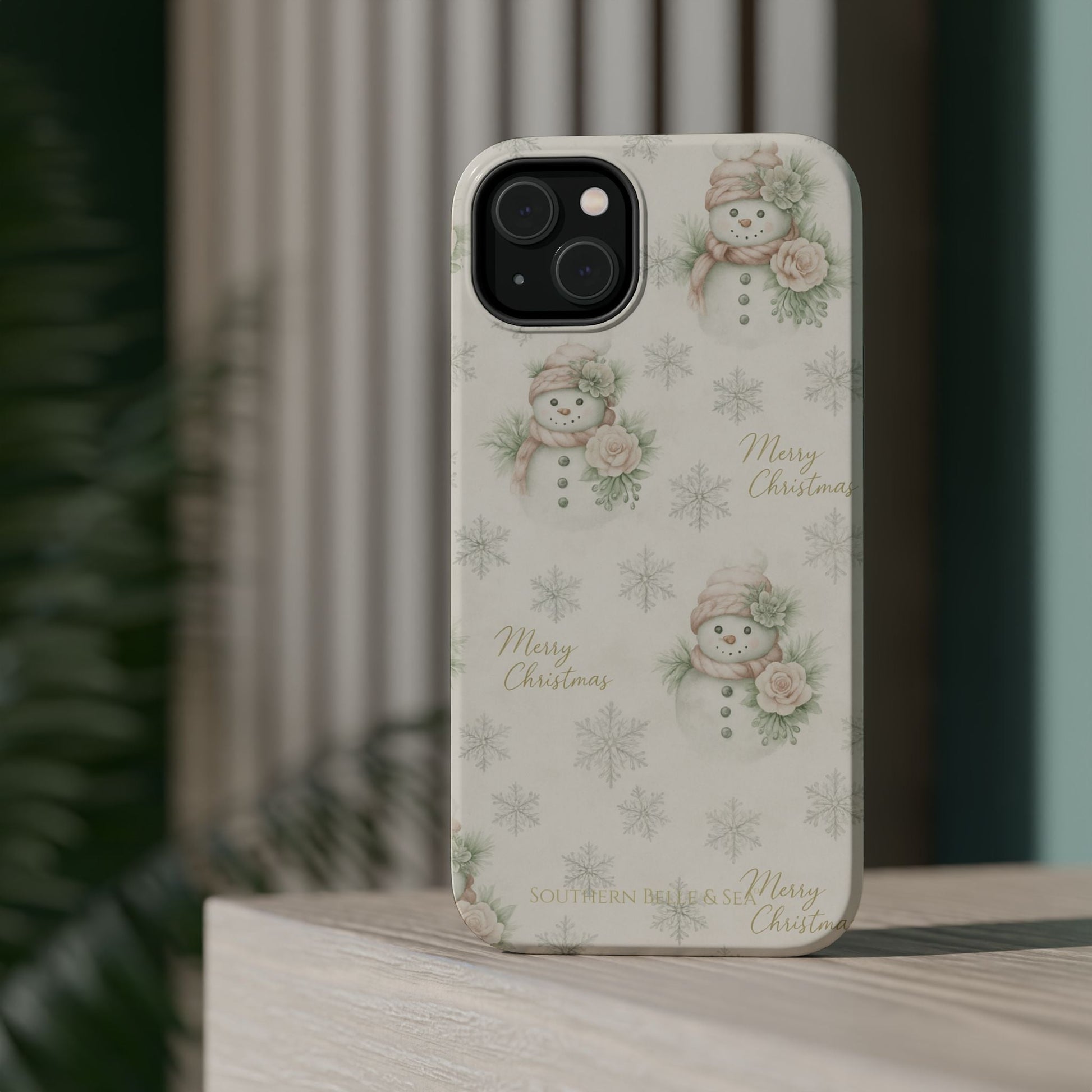 Vintage Snowman iPhone Case — Snowman & Winter Grace | Southern Belle & Sea™ - Southern Belle & Sea