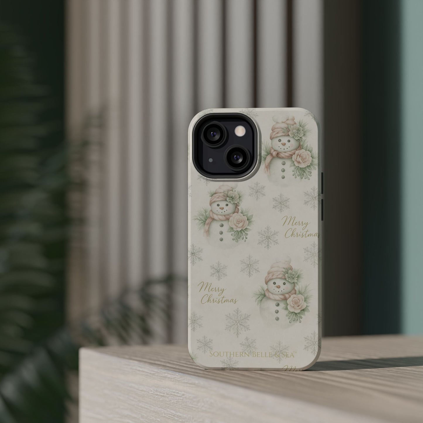 Vintage Snowman iPhone Case — Snowman & Winter Grace | Southern Belle & Sea™ - Southern Belle & Sea