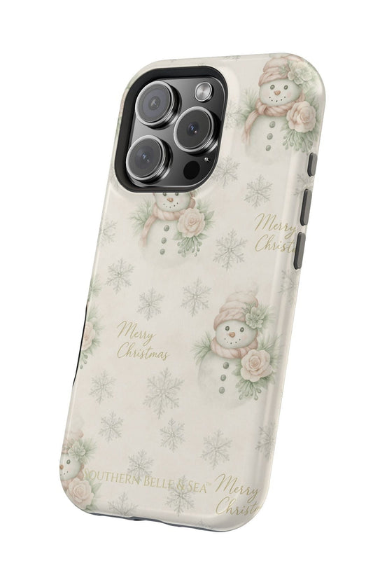 Vintage Snowman iPhone Case — Snowman & Winter Grace | Southern Belle & Sea™ - Southern Belle & Sea