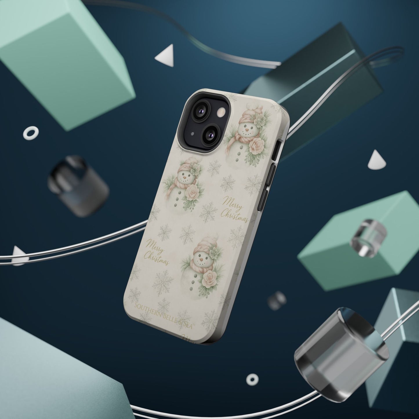 Vintage Snowman iPhone Case — Snowman & Winter Grace | Southern Belle & Sea™ - Southern Belle & Sea
