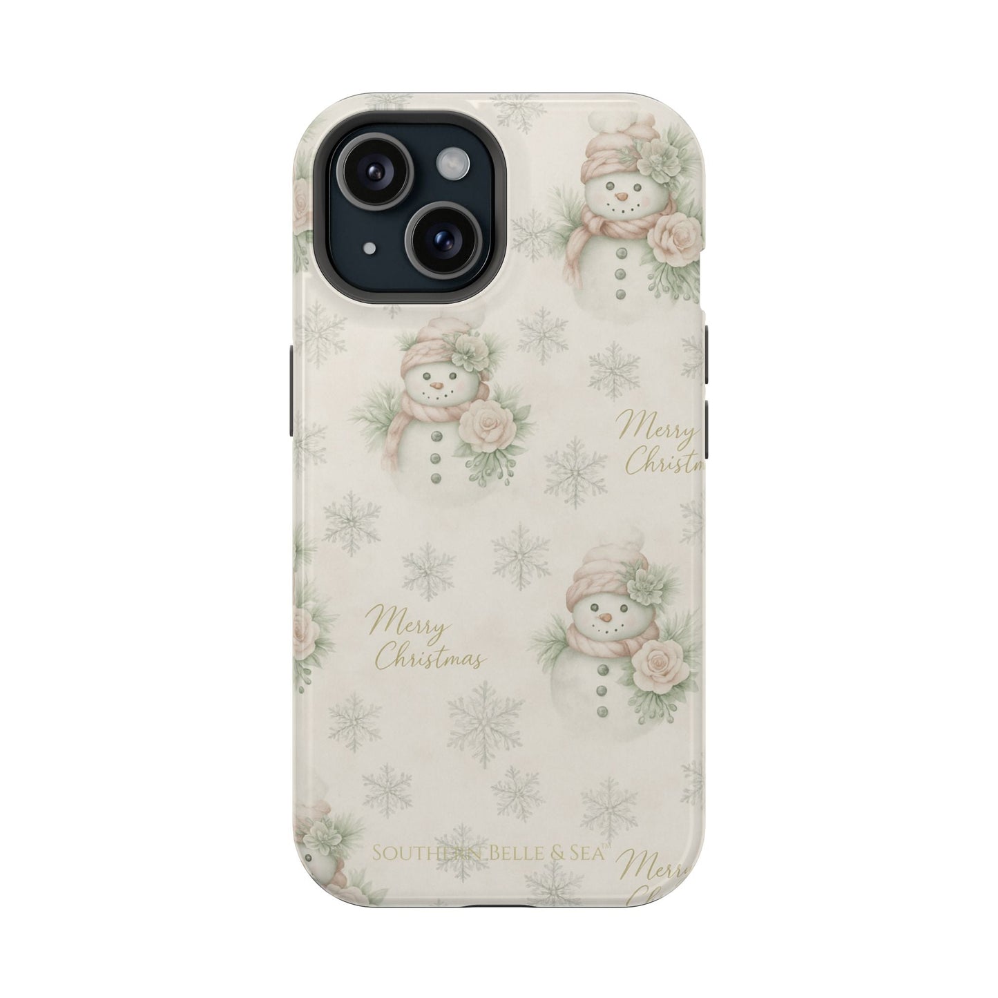 Vintage Snowman iPhone Case — Snowman & Winter Grace | Southern Belle & Sea™ - Southern Belle & Sea