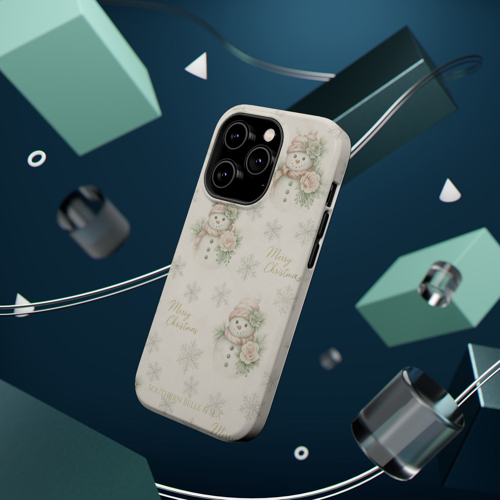 Vintage Snowman iPhone Case — Snowman & Winter Grace | Southern Belle & Sea™ - Southern Belle & Sea