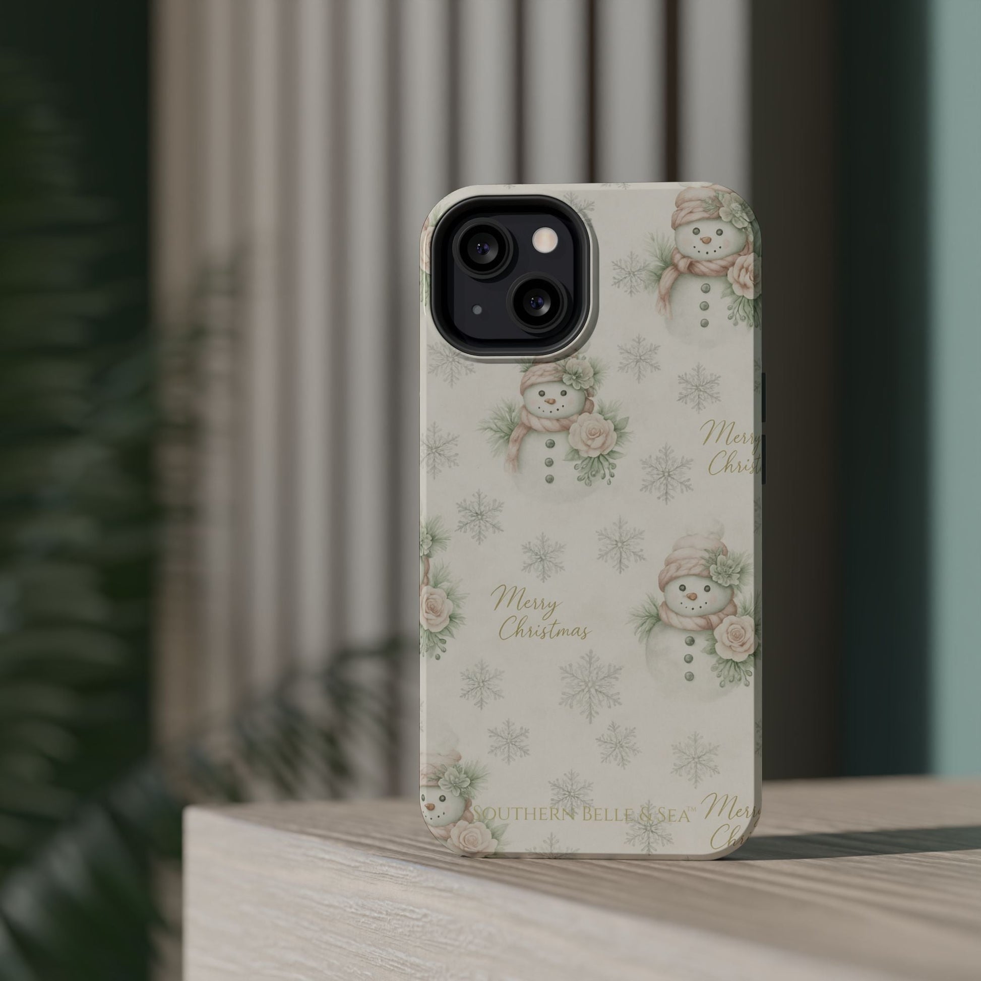Vintage Snowman iPhone Case — Snowman & Winter Grace | Southern Belle & Sea™ - Southern Belle & Sea