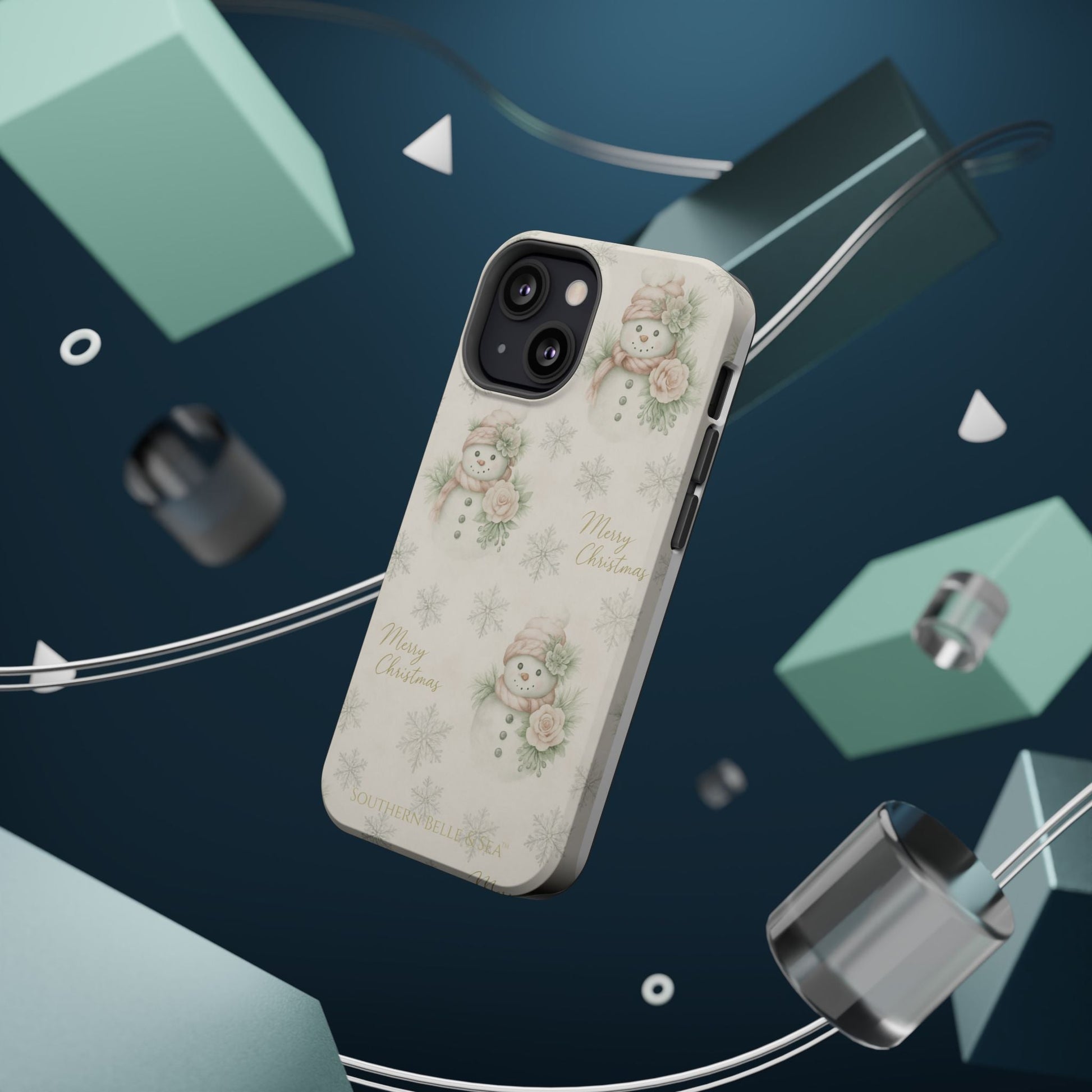 Vintage Snowman iPhone Case — Snowman & Winter Grace | Southern Belle & Sea™ - Southern Belle & Sea