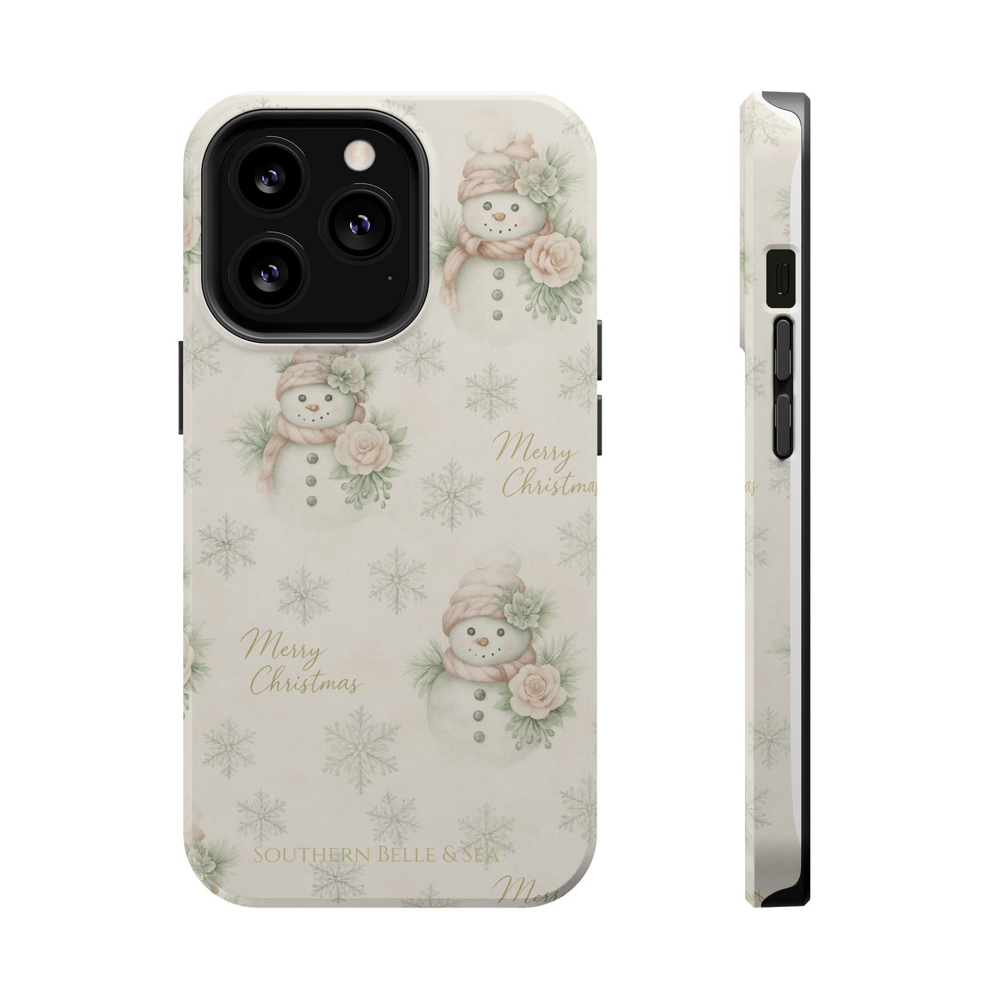 Vintage Snowman iPhone Case — Snowman & Winter Grace | Southern Belle & Sea™ - Southern Belle & Sea